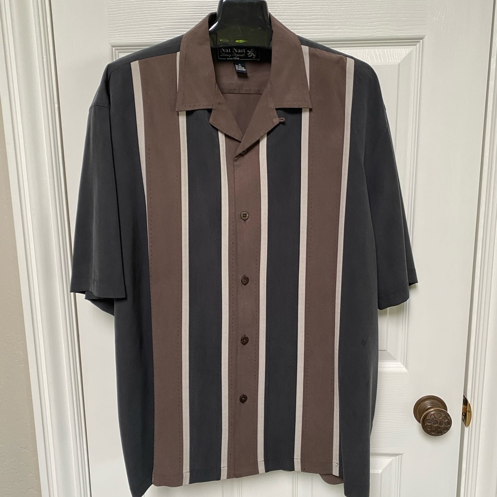 Mens Nat Nast vintage silk shirt size XL